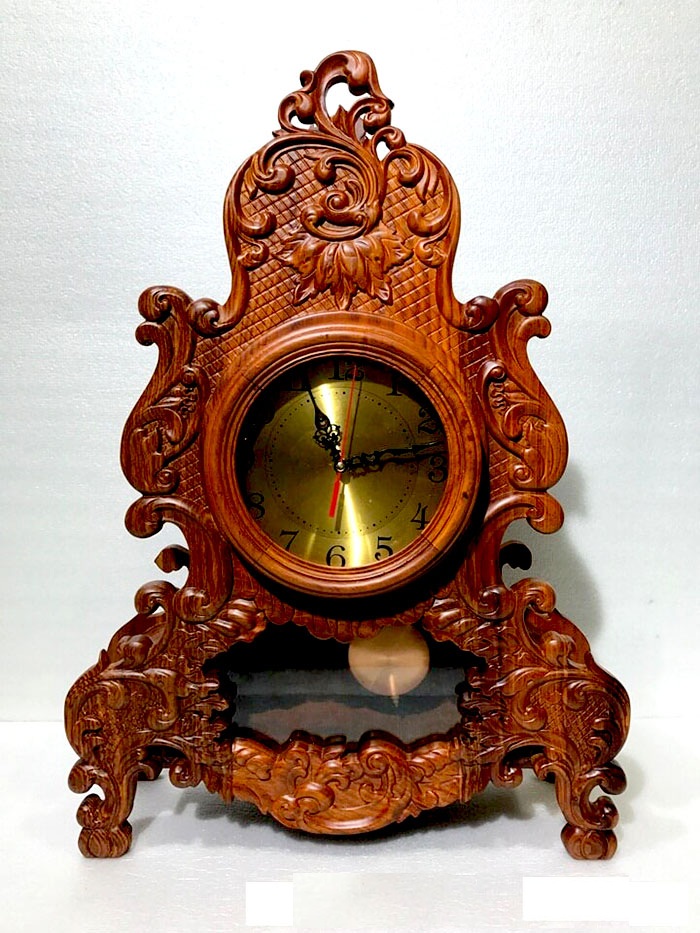 Đồng hồ để bàn vỏ gỗ 3