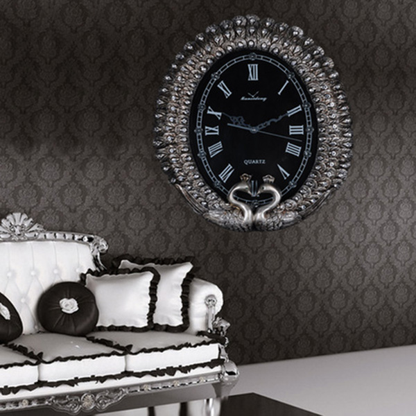 Đồng hồ treo tường cao cấp đôi công pha lê H829