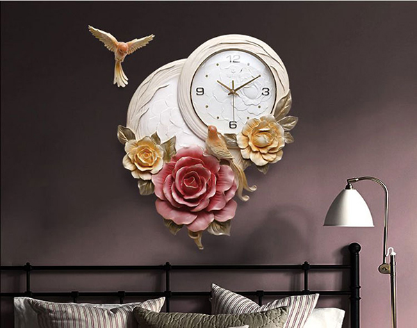 Đồng hồ treo tường hoa hồng HF123